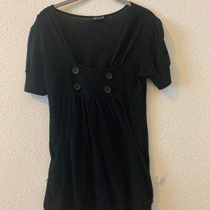 Black mid length 1/2 sleeve dress or shirt